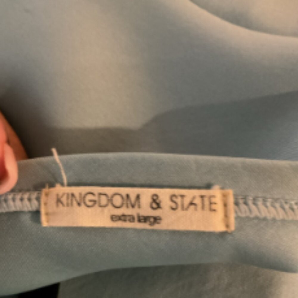 #2 Kingdom & State Light Blue Peplum Top – Extra Large